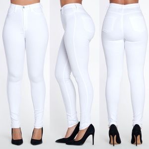 New🔥 White High Waisted Skinny Jeans💛